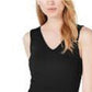 Maison Jules Women's Scoop Neck Tank Top Black Size X-Large