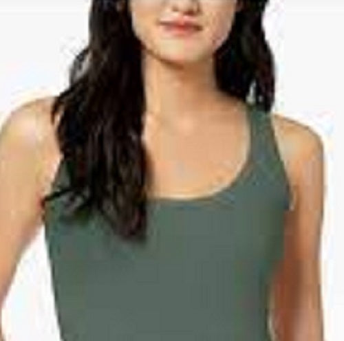 Maison Jules Women's Scoop-Neck Tank Top Green Size Large