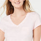 Maison Jules Women's V-Neck Patch-Pocket T-Shirt White Size X-Large