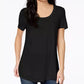 Maison Jules Women's Scoop-Neck T-Shirt Black Size Small