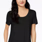 Maison Jules Women's Scoop-Neck T-Shirt Black Size Small