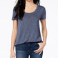 Maison Jules Women's Scoop-Neck T-Shirt Dark Blue Size Small
