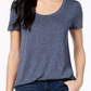 Maison Jules Women's Scoop-Neck T-Shirt Dark Blue Size Extra Small