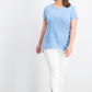 Maison Jules Women's High-Low T-Shirt Blue Size Large