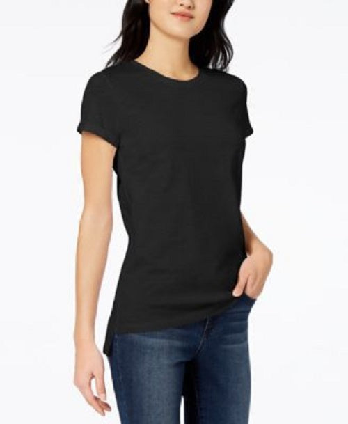 Maison Jules Women's High-Low T-Shirt Black Size Large