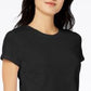 Maison Jules Women's High-Low T-Shirt Black Size Large