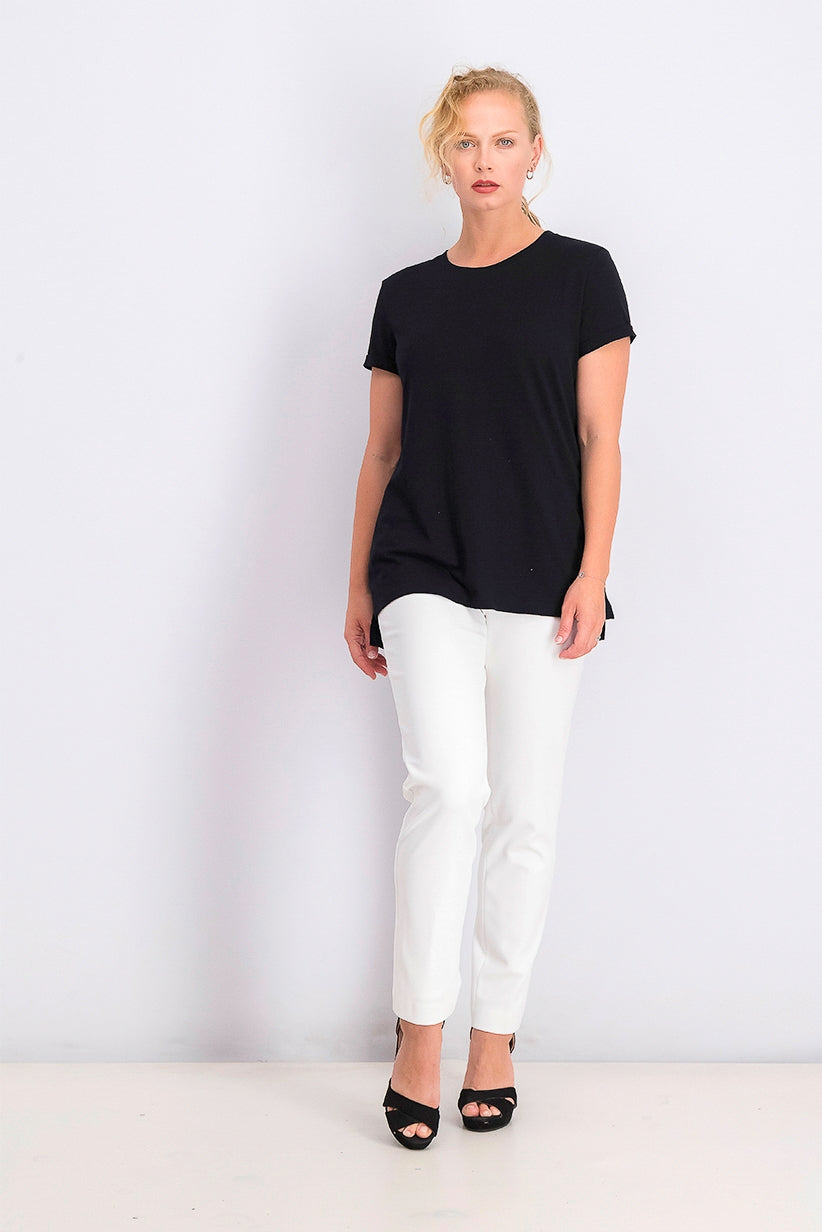 Maison Jules Women's High-Low T-Shirt Black Size XX Large