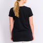 Maison Jules Women's High-Low T-Shirt Black Size XX Large