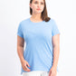 Maison Jules Women's High-Low T-Shirt Blue Size Large