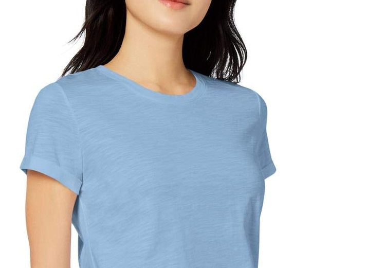 Maison Jules Women's High-Low T-Shirt Blue Size Small