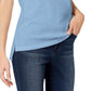 Maison Jules Women's High-Low T-Shirt Blue Size Small