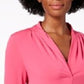 Charter Club Women's 3/4-Sleeve Top Dark Pink Size Small
