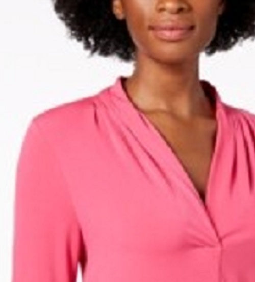 Charter Club Women's 3/4-Sleeve Top Dark Pink Size Small