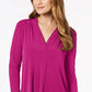 Charter Club Women's 3/4-Sleeve Top Dark Pink Size Extra Small
