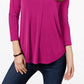Charter Club Women's 3/4-Sleeve Top Dark Pink Size Extra Small