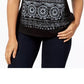 Style & Co Women's Graphic T-Shirt Black Size X-Small