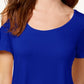 JM Collection Women's Cold Shoulder Swing T-Shirt  Blue Size X-Small