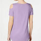 JM Collection Women's Cold-Shoulder Swing T-Shirt Purple Size Medium
