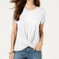 Style & Co Women's Twist Front Top White Size Medium