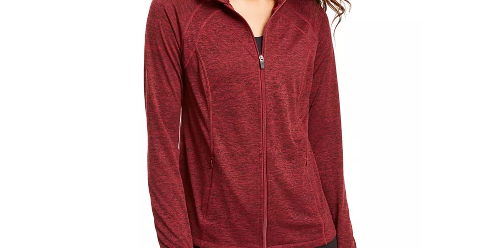 Ideology Women's Performance Zip Jacket Red Size Large