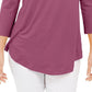 JM Collection Women's Cold Shoulder Top Purple Size X-Large