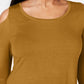 JM Women's Collection Cold-Shoulder Top Gold Size Medium
