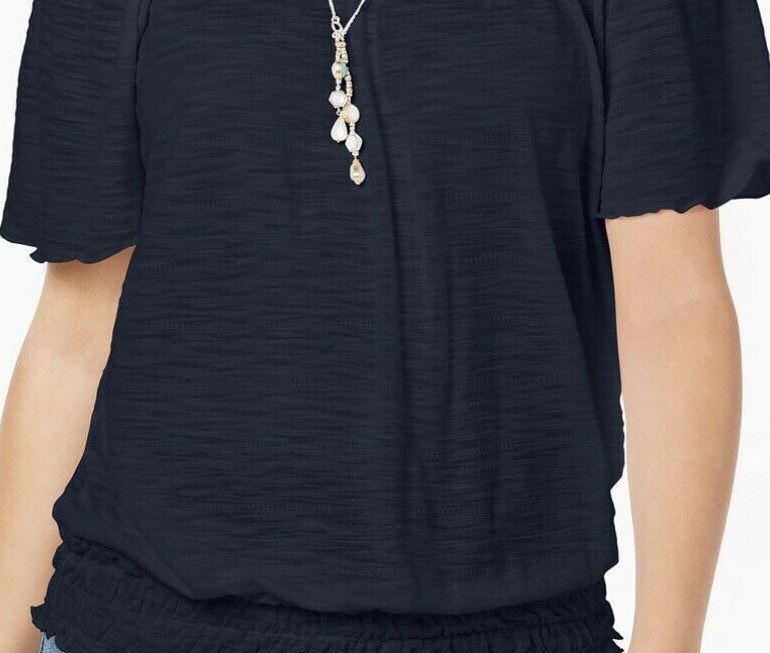 Style & Co Women's Convertible Off The Shoulder Top Black Size X-Large