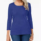 Karen Scott Women's Scoop-Neck Top Blue Size Small