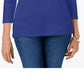 Karen Scott Women's Scoop-Neck Top Blue Size Small