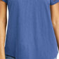 Charter Club Women's Cutout Cotton T-Shirt  Blue Size Medium