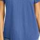 Charter Club Women's Cutout Cotton T-Shirt Blue Size Small