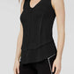 Bar III Women's Ribbed Layered Look V Neck Top Black Size X-Small