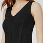 Bar III Women's Ribbed Layered Look V Neck Top Black Size X-Small
