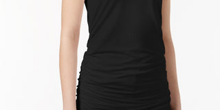 Alfani Women's Scoop Neck Ruched Tank Top Black Size Medium