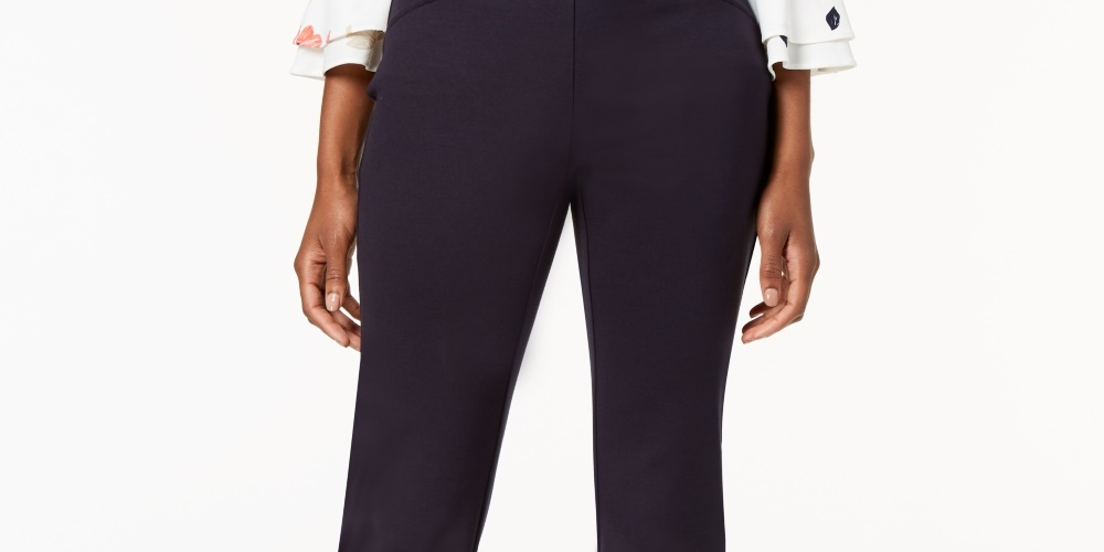 Charter Club Women's Cambridge Pull-On Ponte Pants Bright Blue Size 8