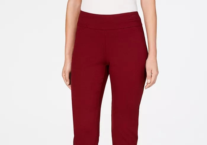 Charter Club Women's Cambridge Pull On Ponte Pants Wine Size 16