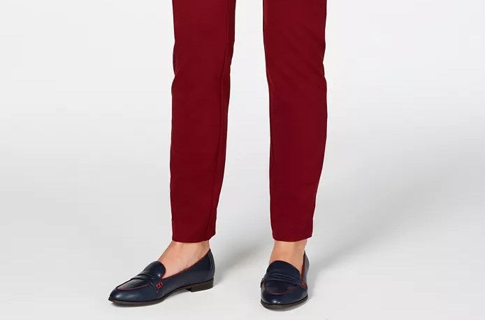 Charter Club Women's Cambridge Pull On Ponte Pants Wine Size 16