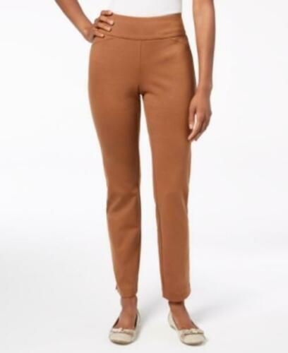 Charter Club Women's Pull On Ponte Knit Pants Brown Size 14 Petite