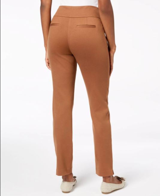 Charter Club Women's Pull On Ponte Knit Pants Brown Size 14 Petite