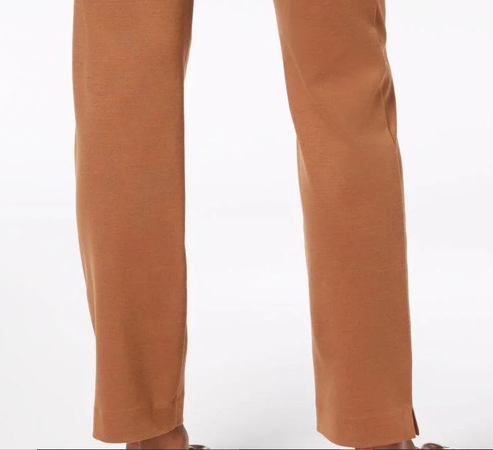 Charter Club Women's Pull On Ponte Knit Pants Brown Size 14 Petite