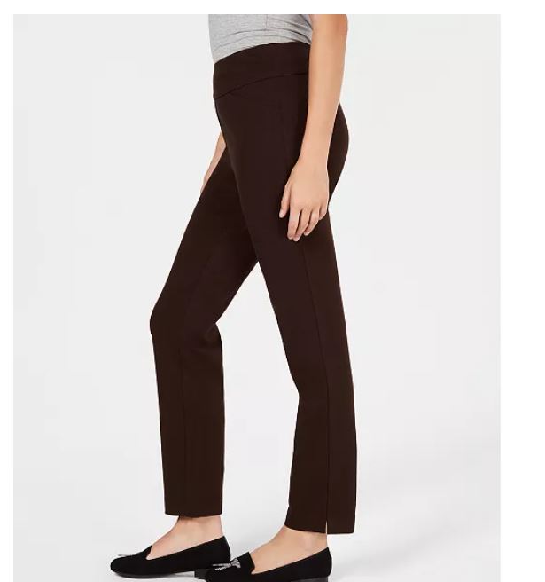 Charter Club Women's Pull On Ponte Knit Pants Brown Size 6 Petite
