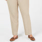 Charter Club Women's Plus Size Slim-Leg Ankle Pants Beige Size 28W