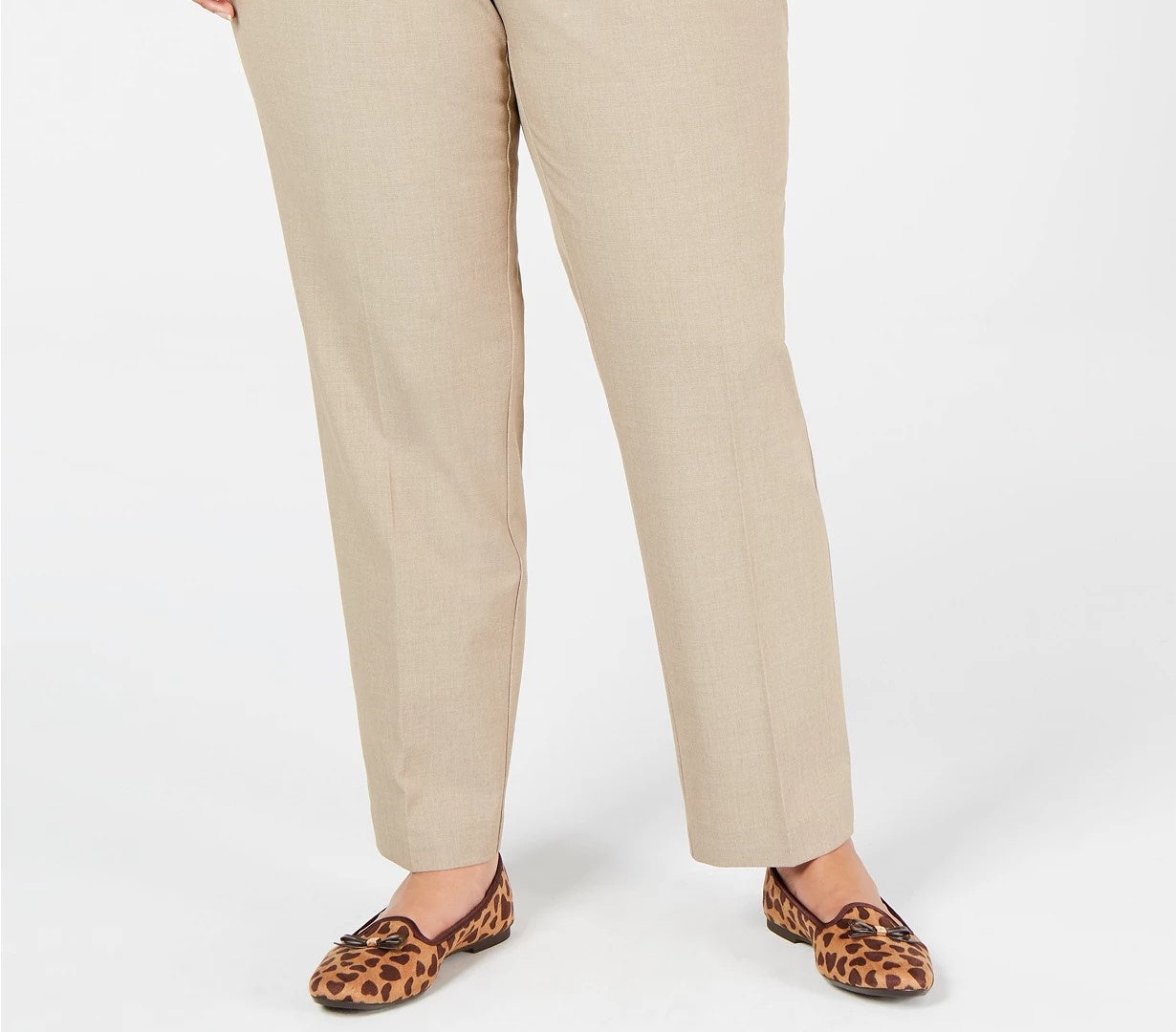 Charter Club Women's Plus Size Slim-Leg Ankle Pants Beige Size 28W