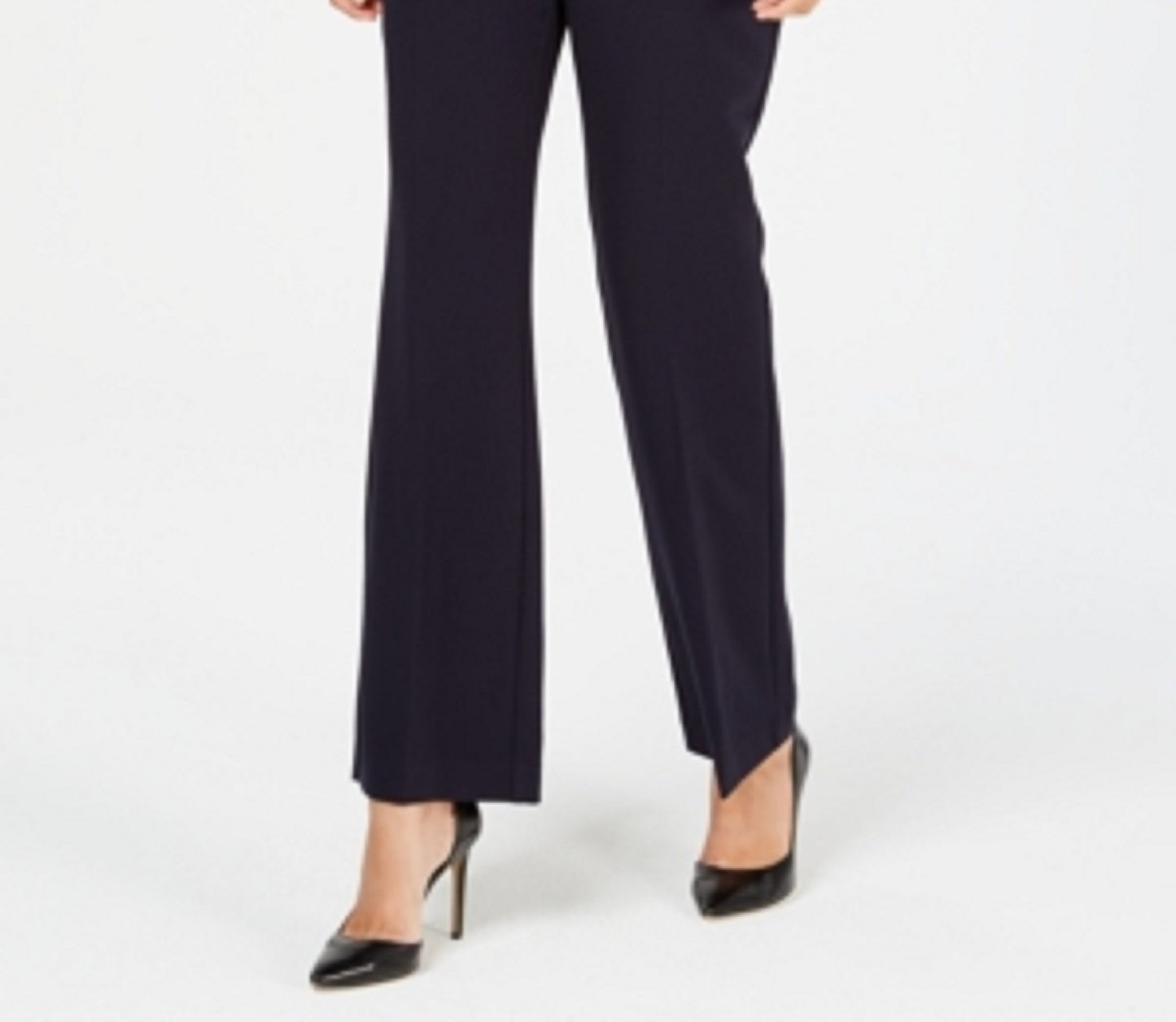 Charter Club Women's Belted Tummy-Control Trousers Bright Blue Size 18