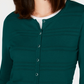 Charter Club Women's Textured Cardigan Green Size X-Small