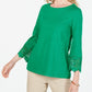 Charter Club Women's Cotton Lace Trim Top Green Size X-Large