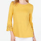 Charter Club Women's Cotton Lace-Trim Top Gold Size XX-Large