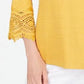 Charter Club Women's Cotton Lace-Trim Top Gold Size XX-Large