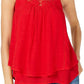 Style & Co Women's Lace-Trim Swing Top Wine Size X-Small
