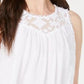 Style & Co Women's Lace-Trim Swing Top White Size X-Small